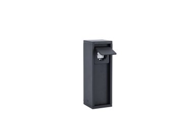 Lutec Mains - poteau avec prise - 8 x 8 x 24 cm - IP54 - noir mat - prise latérale (version néerlandaise)