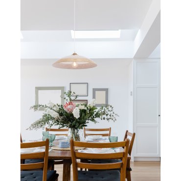 Nova Luce Benito - lampe suspendue - Ø 40 x 120 cm - blanc et or