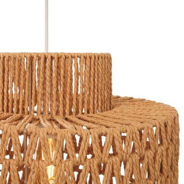 Maxlight Raffle - lampe suspendue - Ø 40 x 165 cm - brun clair et blanc