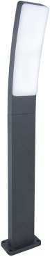 Lutec Kira - lampe de jardin - 12 x 11,4 x 74 cm - 17,3W LED inclus - IP54 - gris foncé - blanc