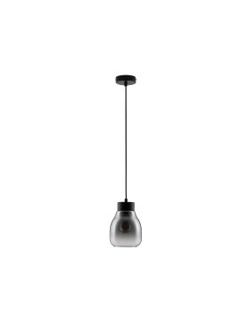 Nova Luce Blacu - lampe suspendue - Ø 15 x 120 cm - dégradé fumé et noir