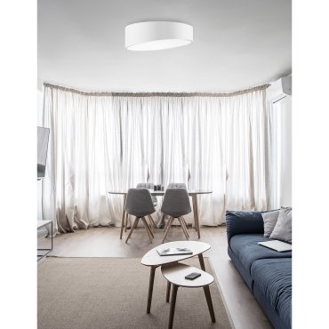 Nova Luce Maggio - plafonnier - Ø 50 x 12 cm - 60W LED inclus - blanc sable et blanc mat
