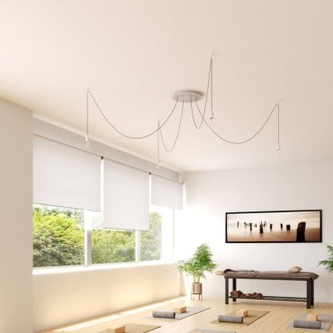 Creative Cables - Rose-One Rosace de plafond ronde pour 4 points lumineux - Ø 40 x 3,5 cm - noir
