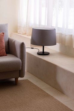 Faro Windsor - lampe de table - Ø 48,5 x 51 x 29 cm - noir mat et gris