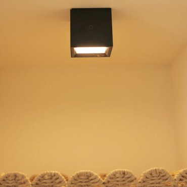 New Garden Box 8 - applique murale/plafonnier rechargeable - 7,5 x 7,5 x 7,5 cm - noir