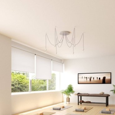 Creative Cables - Rose-One Rosace de plafond ronde pour 6 points lumineux - Ø 40 x 3,5 cm - noir