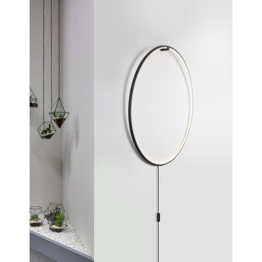 Nova Luce Ring - applique murale - Ø 79 x 2 cm - 28W LED dimmable inclus - noir sable