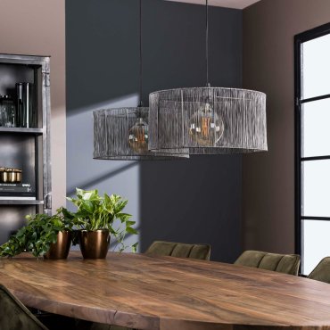 Vico Stringshade - lampe suspendue - 120 x 45 x 150 cm - nickel noir
