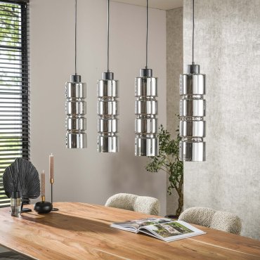 Vico Cylinder Glass - lampe suspendue - 105 x 12 x 150 cm - noir