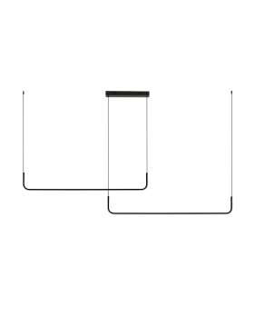 Nova Luce Strita - lampe suspendue - 165 x 150 x 7 cm - 42W dimmable LED inclus  - noir sablé