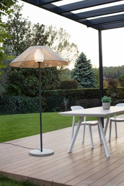 Faro Saigon - lampadaire d'extérieur - Ø 35 x 195 cm - IP65 - gris et beige