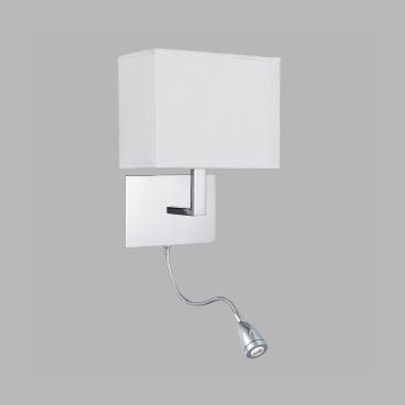 Searchlight Wall - applique murale avec double interrupteur - 20 x 25,5 cm - 1W LED inclus - chrome