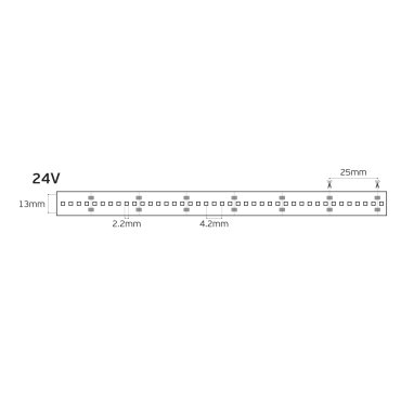 VK Lighting Bande LED - largeur 1,3cm, longueur 500cm - 24Vdc - dimmable - 24W LED par mètre - 240 LED par mètre - IP66