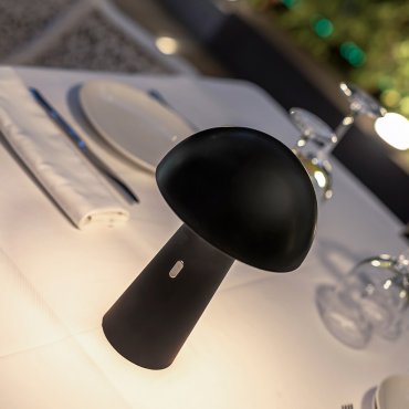 New Garden Shitake - lampe de table - Ø16,5 x 25,5 cm - 7,5W LED inclus - IP44 - noir