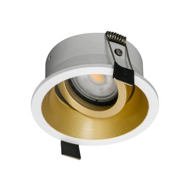 Artdelight Roura – spot encastré orientable – Ø 90 mm, Ø 82 mm encastrement – blanc et or