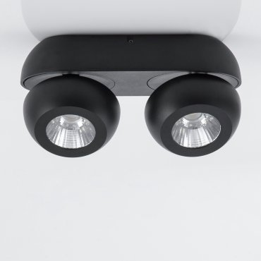Nova Luce Gon - spot en saillie 2L - 25 x 11 x 9 cm - 2 x 5W LED inclus - noir sable