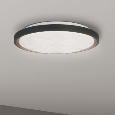 Searchlight Satellite - plafonnier avec télécommande - Ø 42 x 6 cm - 24W LED dimmable inclus - noir et or