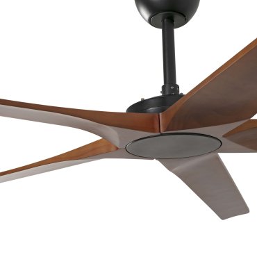 Faro Bigwood 20 XL - ventilateur de plafond - Ø 200 cm - noir mat et noyer foncé
