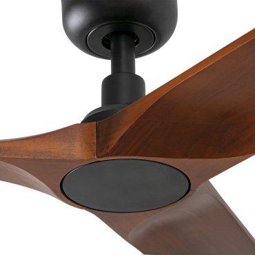 Faro Heywood S - ventilateur de plafond - Ø 90 cm - noir mat et noyer foncé