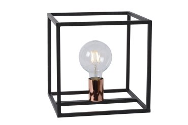 Lucide Arthur - lampe à poser - 25 x 25 x 25 cm - noir &amp; cuivre