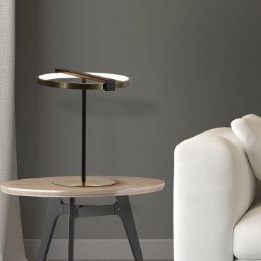Searchlight Aerial - lampe de table - 28 x 35 cm - 3 niveaux de gradation - 13W LED inclus - noir et or