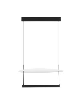 Nova Luce Diona - lampe suspendue - Ø 60 x 160 cm - 40W dimmable LED inclus - noir sablé et blanc