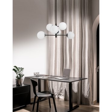 Nova Luce Impero - lampe suspendue - Ø 70 x 120 cm - noir et blanc