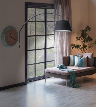 VK Lighting Afti - applique murale avec interrupteur - 146,4 x 50 x 93,7 cm - noir