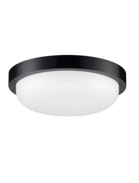 Nova Luce Reo - plafonnier extérieur - Ø 23,5 x 7,5 cm - 19W LED inclus - IP65 - noir sablé