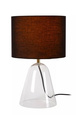 Lucide Campana - lampe à poser - Ø 25 x 36,5 cm - noir et transparent