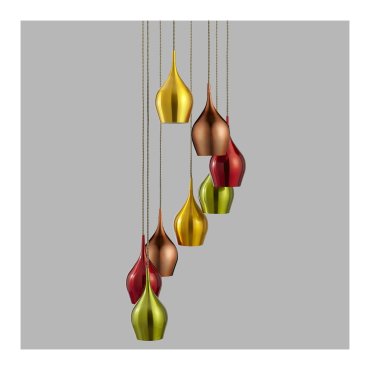 Searchlight Vibrant - lampe suspendue - Ø 36 x 170 cm - multicolore