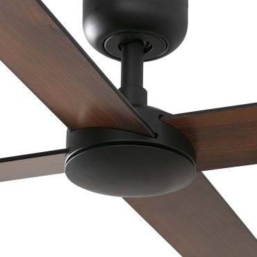 Faro Rudder L 4 Tuya Smart - ventilateur de plafond - Ø 132 cm - noir mat et noyer foncé
