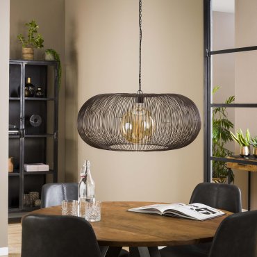 Vico Copper Twist - lampe suspendue - Ø 70 x 150 cm - nickel noir