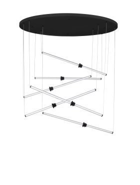 Nova Luce Stalactite - lampe suspendue - Ø 150 x 250 cm - 79W dimmable LED inclus - noir sablé