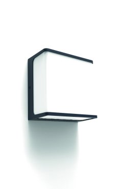 Lutec Doblo - applique murale extérieure - 15 x 15 x 8 cm - 19,1W LED inclus - IP54 - gris foncé