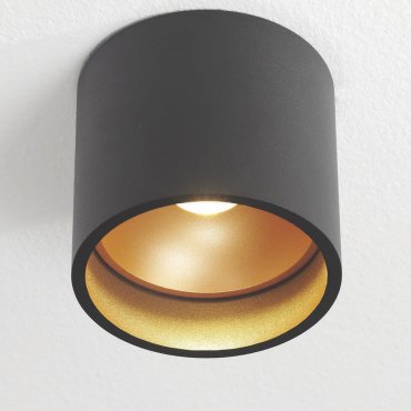 Artdelight Orleans - plafonnier - Ø 11 x 10 cm - 7W LED dimmable inclus - noir et or