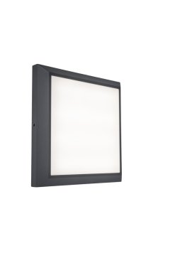 Lutec Helena - applique/plafonnier - 22 x 22 x 3,6 cm - 21,5W LED inclus - gris foncé - blanc