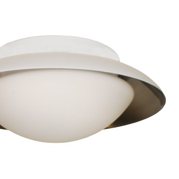 Artdelight Mush - plafonnier de salle de bain - Ø 25 x 9 cm - 10W LED inclus - IP44 - blanc et acier