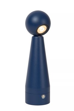 Lucide Ipsos - lampe de table rechargeable - Ø 6 x 22 cm - 3W dimmable LED inclus - bleu