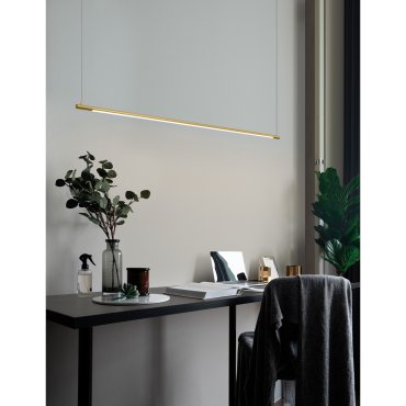 Nova Luce Elettra - lampe suspendue - 120 x 7 x 150 cm - 20W LED inclus - laiton doré