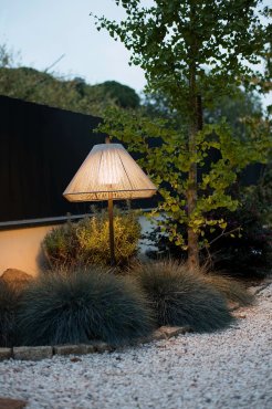 Faro Saigon - lampadaire d'extérieur sur pied - Ø 66,5 x 137 cm - IP65 - gris et beige