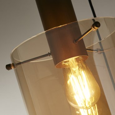 Searchlight Sweden - lampe suspendue - Ø 47 x 150 cm - moka et ambre