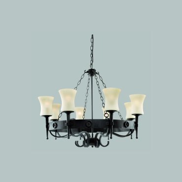 Searchlight Cartwheel - lustre - Ø 88 x 135 cm - noir et blanc mat