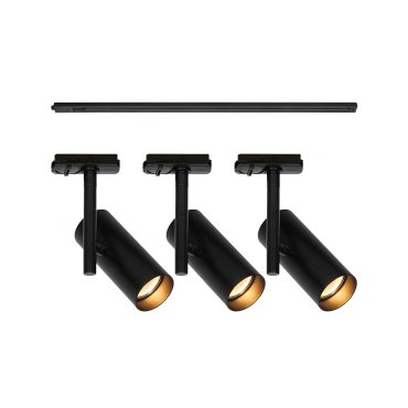 Nordlux Jerome Link 3-Kit + 1M Rail - spot sur rail GU10 - Ø16 x 18 cm - noir