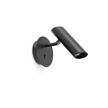 Faro Leo - applique murale avec interrupteur - Ø 10 x 16 cm - 3,5W LED inclus - noir mat