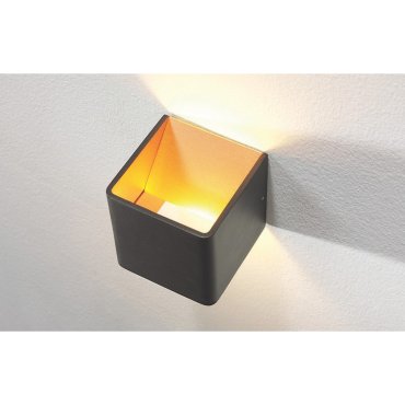 Artdelight Fulda - applique murale - 10 x 10 x 10 cm - 6W LED dimmable inclus - noir et or