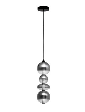 Nova Luce Bally - lampe suspendue - Ø 20 x 197 cm - 36W dimmable LED inclus - noir mat et gris fumé
