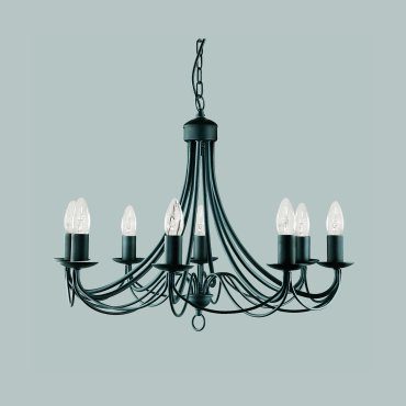 Searchlight Maypole - lustre - Ø 60 x 100 cm - noir