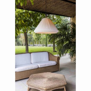 Faro Saigon - lampe suspendue cône cap - Ø 67 x 38 cm - IP65 - blanc mat