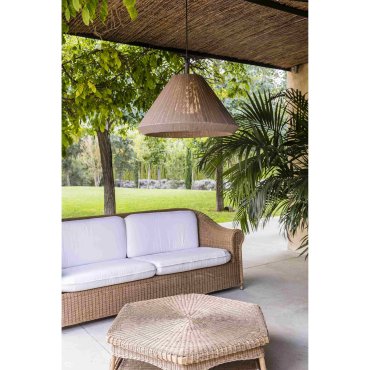 Faro Saigon - lampe suspendue cône - Ø 67 x 38 cm - IP65 - marron